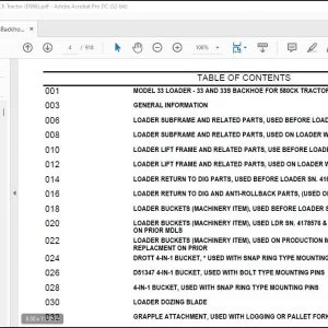 Case 33 Loader - 33 & 33S Backhoe for 580CK Tractor Parts Catalog Manual F966 - PDF DOWNLOAD