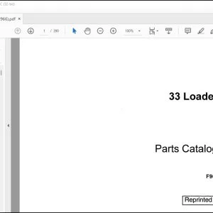 Case 33 Loader Parts Catalog Manual F966 - PDF DOWNLOAD