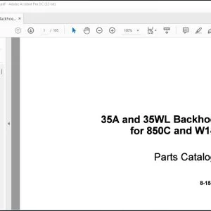 Case 35A & 35WL Backhoe for 850C & W14 Parts Catalog Manual 8-1530 - PDF DOWNLOAD