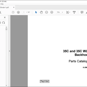 Case 35C & 35C WL Backhoe Parts Catalog Manual 8-2063 - PDF DOWNLOAD