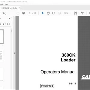 Case 380CK Loader Operators Manual 9-3114 - PDF DOWNLOAD