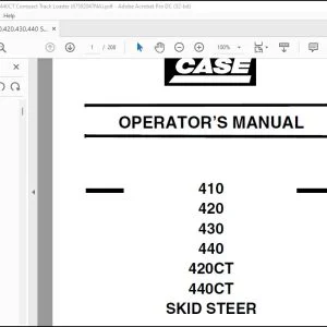Case 410 420 430 440 420CT 440CT Skid Steer Operator's Manual 87592047 - PDF DOWNLOAD