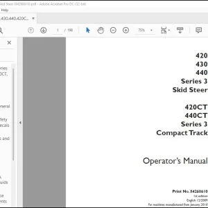 Case 420 430 440 Series 3 Skid Steer 420CT 440CT Series 3 Compact Track Operator's Manual 84268610 - PDF DOWNLOAD