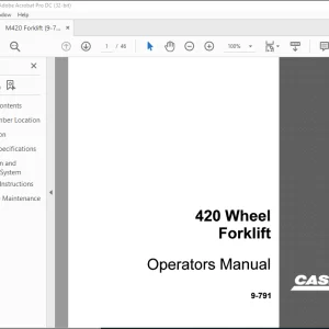 Case 420 Wheel Forklift Operators Manual 9-791 - PDF DOWNLOAD