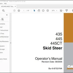 Case 435 445 445CT Skid Steer Operator's Manual 6-87531NA - PDF DOWNLOAD