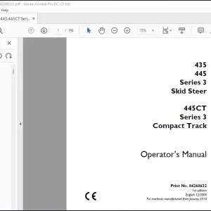Case 435 445 Series 3 Skid Steer 445CT Series 3 Compact Track Operator's Manual 84268632 - PDF