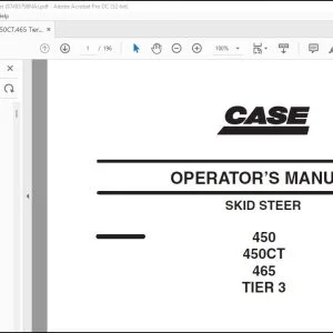 Case 450 450CT 465 Tier 3 Skid Steer Operator's Manual 87493798 - PDF DOWNLOAD