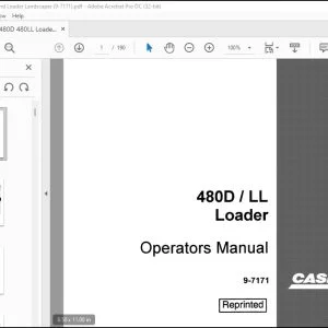 Case 480D LL Loader Operators Manual 9-7171 - PDF DOWNLOAD