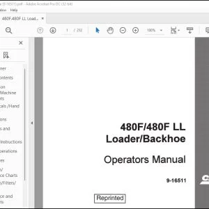 Case 480F 480F LL Loader Backhoe Operators Manual 9-16511 - PDF DOWNLOAD