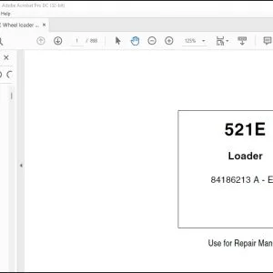 Case 521E Wheel Loader Repair Manual 84186213A - PDF DOWNLOAD