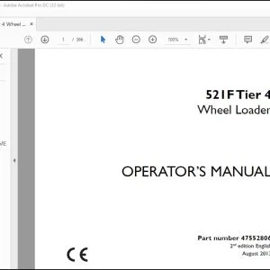 Case 521F Tier 4 Wheel Loader Operator's Manual 47552806 - PDF DOWNLOAD