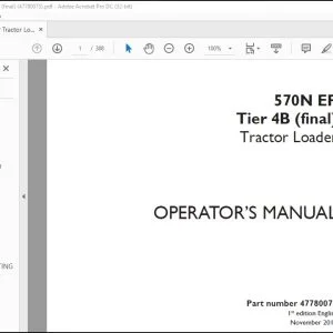 Case 570N EP Tier 4B (final) Tractor Loader Operator's Manual 47780075 - PDF DOWNLOAD