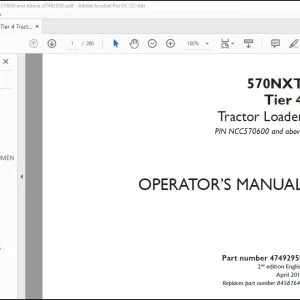 Case 570NXT Tier 4 Tractor Loader Operator's Manual 47492950 - PDF DOWNLOAD