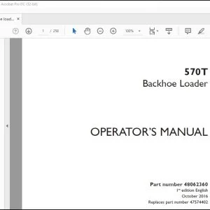 Case 570T Backhoe Loader Operator's Manual 48062360 - PDF DOWNLOAD