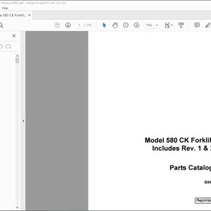 Case 580 CK Forklift Parts Catalog Manual B994 - PDF DOWNLOAD