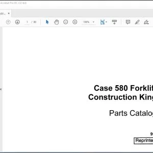 Case 580 Forklift Construction King Parts Catalog Manual - PDF DOWNLOAD