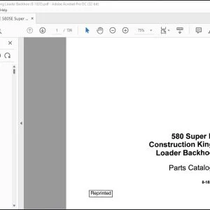 Case 580 Super E Construction King Loader Backhoe Parts Catalog Manual 8-1833 - PDF DOWNLOAD