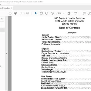 Case 580 Super K Loader Backhoe Service Manual 8-17551 - PDF DOWNLOAD