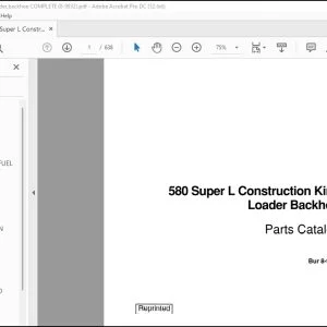 Case 580 Super L Construction King Loader Backhoe Parts Manual 8-9932 - PDF DOWNLOAD