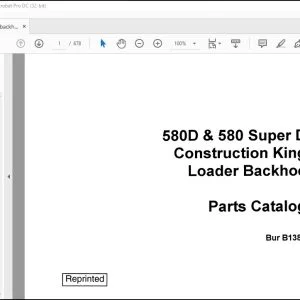 Case 580D & 580 Super D Construction King Loader Backhoe Parts Catalog Manual B1380 - PDF DOWNLOAD