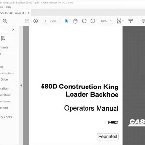 Case 580D Construction King Loader Backhoe Operators Manual 9-6621 - PDF DOWNLOAD