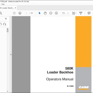 Case 580K Loader Backhoe Operators Manual 9-11593 - PDF DOWNLOAD