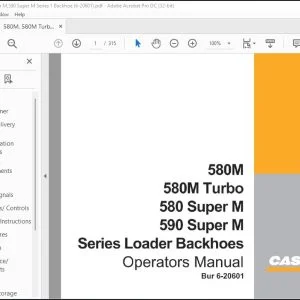 Case 580M 580M Turbo 580 Super M 590 Super M Series Loader Backhoes Operators Manual 6-20601- PDF