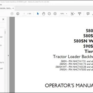Case 580N 580SN 580SN WT 590SN Tier 3 Tractor Loader Backhoe Operator's Manual 51409967 - PDF DOWNLOAD