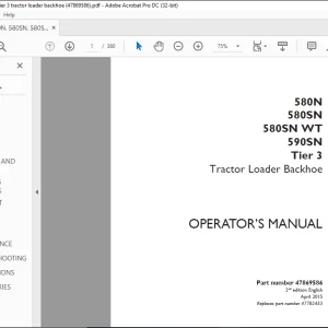 Case 580N 580SN 580SN WT 590SN Tier 3 Tractor Loader Backhoe Tier 3 Operator's Manual 47869586 - PDF DOWNLOAD