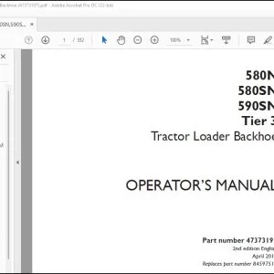 Case 580N 580SN 590SN Tier 3 Tractor Loader Backhoe Operator's Manual 47373197 - PDF DOWNLOAD