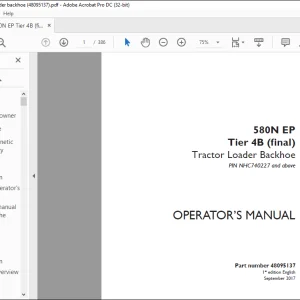 Case 580N EP Tier 4B (final) Tractor Loader Backhoe Operator's Manual 48095137 - PDF DOWNLOAD