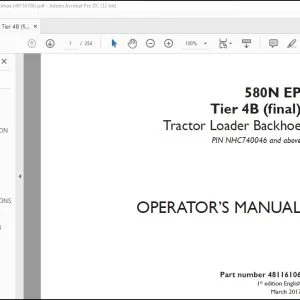 Case 580N EP Tier 4B (final) Tractor Loader Backhoe Operator's Manual 48116106 - PDF DOWNLOAD