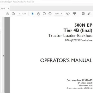 Case 580N EP Tier 4B (final) Tractor Loader Backhoe Operator's Manual 51536635 - PDF DOWNLOAD
