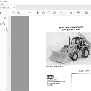 Case 580SK & Servopower Loader Backhoe Operator's Manual - PDF DOWNLOAD