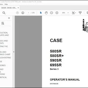 Case 580SR 580SR+ 590SR 695SR Series 3 Operator's Manual 87677806 - PDF DOWNLOAD