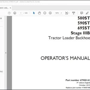 Case 580ST 590ST 695ST Stage IIIB Tractor Loader Backhoe Operator's Manual 47900141 - PDF DOWNLOAD
