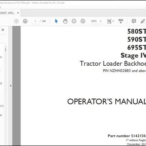 Case 580ST 590ST 695ST Stage IV Tractor Loader Backhoe Operator's Manual 51421504 - PDF DOWNLOAD