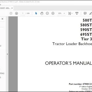 Case 580T 580ST 590ST 695ST Tier 3 Tractor Loader Backhoe Operator's Manual 47900121 - PDF DOWNLOAD