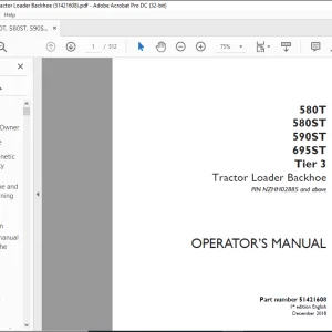 Case 580T 580ST 590ST 695ST Tier 3 Tractor Loader Backhoe Tier 3 Operator's Manual 51421608 - PDF DOWNLOAD