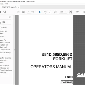 Case 584 585 586 Forklift Operators Manual 8-42590 - PDF DOWNLOAD