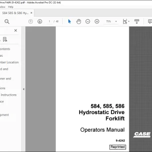 Case 584 585 586 Hydrostatic Drive Forklift Operators Manual 9-4242 - PDF DOWNLOAD