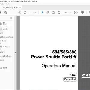 Case 584 585 586 Power Shuttle Forklift Operators Manual 9-2923 - PDF DOWNLOAD