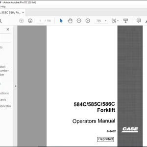 Case 584C 585C 586C Forklift Operators Manual 9-3482 - PDF DOWNLOAD