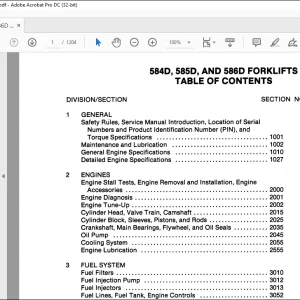 Case 584D 585D & 586D Forklift Service Manual - PDF DOWNLOAD