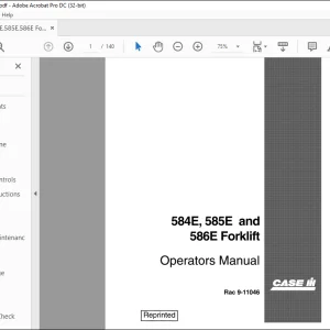 Case 584E 585E 586E Forklift Operators Manual 9-11046 - PDF DOWNLOAD