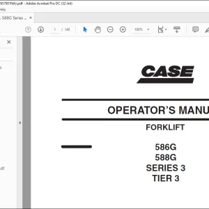 Case 586G 588G Series 3 Tier 3 Forklift Operator's Manual 87657901 - PDF DOWNLOAD