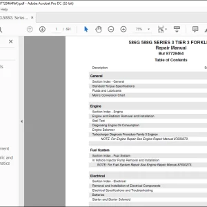 Case 586G 588G Series 3 Tier 3 Forklift Repair Manual 87728464 - PDF DOWNLOAD