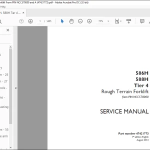 Case 586H 588H Tier 4 Rough Terrain Forklift Service Manual 47421773 - PDF DOWNLOAD