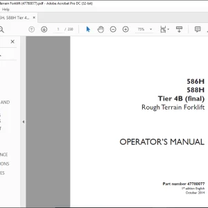 Case 586H 588H Tier 4B (final) Rough Terrain Forklift Operator's Manual 47780077 - PDF DOWNLOAD