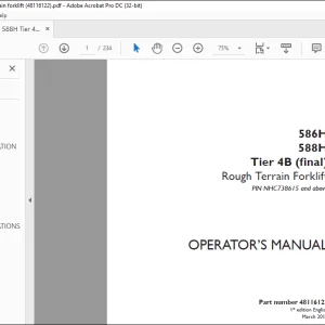 Case 586H 588H Tier 4B (final) Rough Terrain Forklift Operator's Manual 48116122 - PDF DOWNLOAD